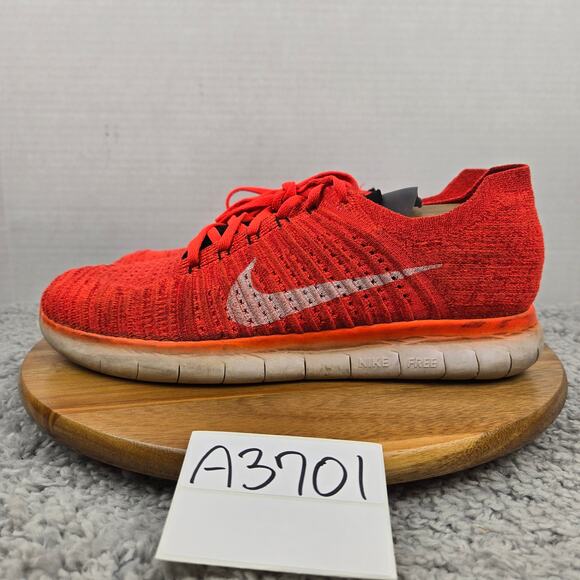 Nike Mens 11 Free RN Flyknit Orange Bright Crimson Athletic Daily Running Shoe